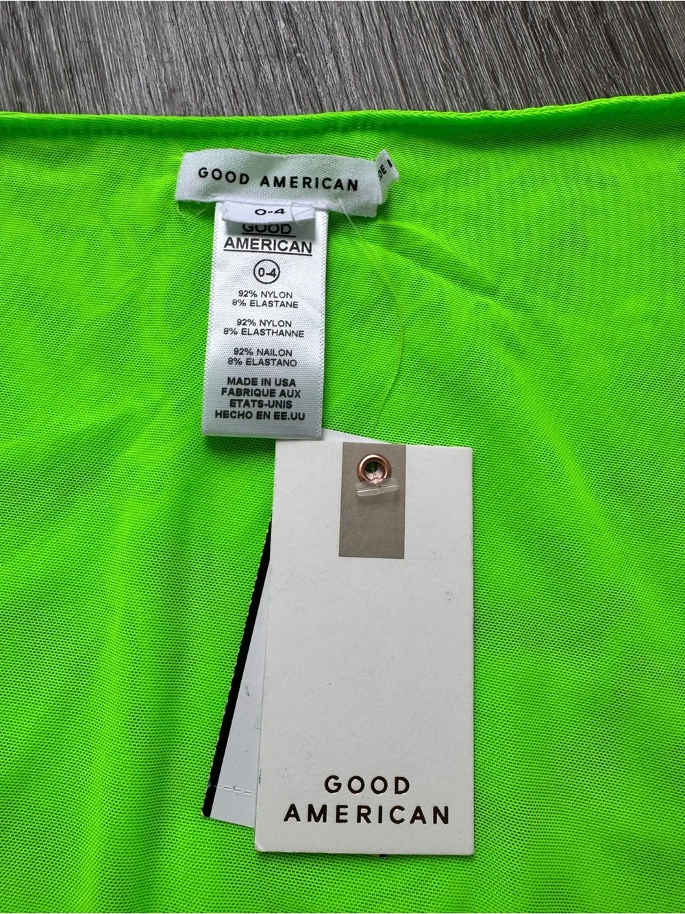 Good American Electric Lime Mesh Sarong Swim Cover Up Size 0-4 NWT